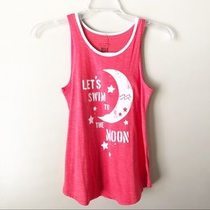 NWT Girls Billabong Lets Swim to the Moon Top M